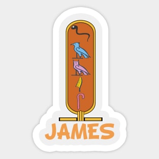 JAMES-American names in hieroglyphic letters-James, name in a Pharaonic Khartouch-Hieroglyphic pharaonic names Sticker